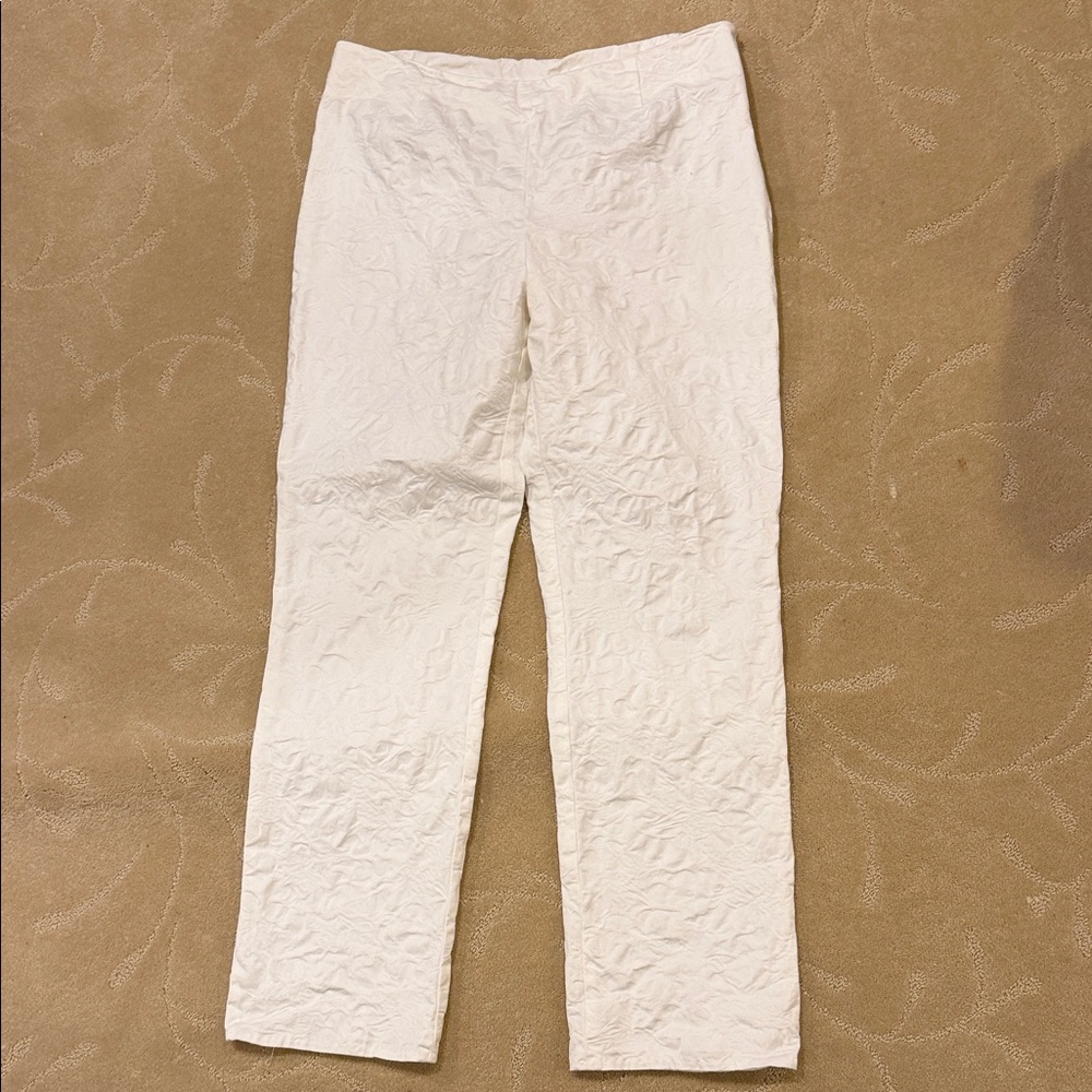 Elliott Lauren White Textured Straight Leg Pants